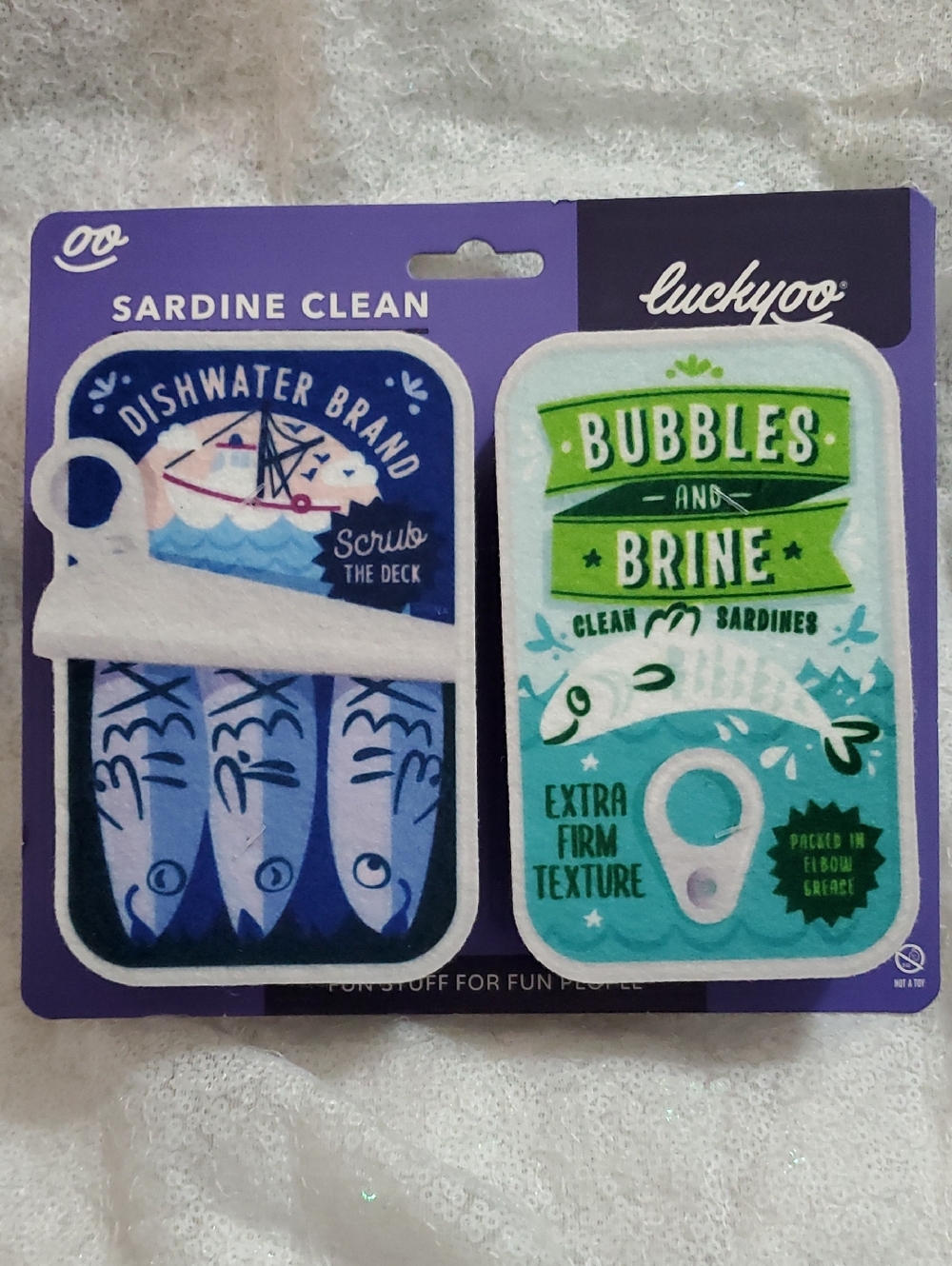 NWT Luckyoo Sardine Clean Dish Sponges - Blue & Teal